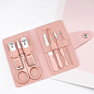 Imagem de Conjunto de manicure premium, kit de tesoura de pedicure 7 em 1, kit de manicure portátil, ferramentas de cuidado de unhas de cutícula de aço inoxidável com estojo de viagem,