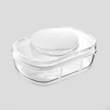 Imagem de Cortador de comprimidos 2 em 1 e organizador selado: portátil, gerenciamento de medicamentos de grau alimentício