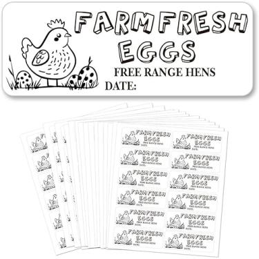 Imagem de 180 peças de adesivos de ovos frescos da fazenda, 1 x 2,64 polegadas etiqueta de caixa de ovos não lavados PET adesivos de embalagem de ovos suprimentos agrícolas para caixa de embalagem de ovos
