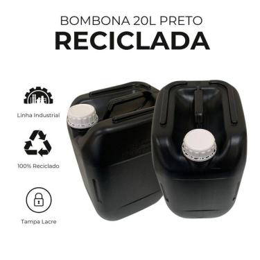 Imagem de Vasilhame Preta Reciclada Para Produtos Corrosivos - 2 Pçs