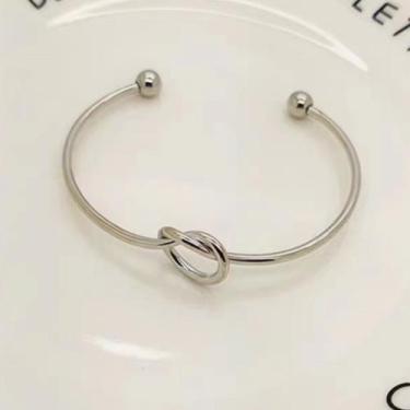 Imagem de Bracelete De Nó Nozinho Folheado A Doura e Prateado e Preto 18k Ajustá