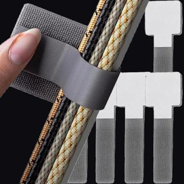 Imagem de 10 peças de cabos de dados, fones de ouvido, gerenciamento de fios, abraçadeiras de cabo de nylon, organizador de cabos liberáveis, cozinha, eletrodomésticos, enrolador, cinza