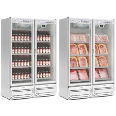 Imagem de Expositor Vertical 2 Portas De Vidro Gcbc950 Gelopar Refrigerador 957 Litros Branco 220v