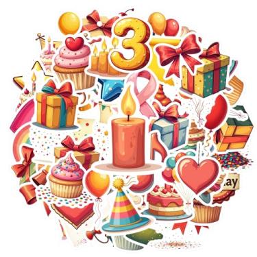 Imagem de 100 peças de adesivos de decoração de festa festiva de aniversário de festa adesivos coloridos para telefone faça você mesmo, guitarra, notebook, mala, copo, guitarra, laptop, capacete, skate