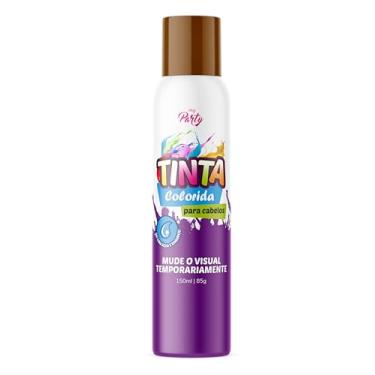 Imagem de My Party Tinta Temporária Marrom 150 ml - Coloração Fluorescente Lavável para Cabelo – Efeito Brilho, Festa - Carnaval - Cosplay.