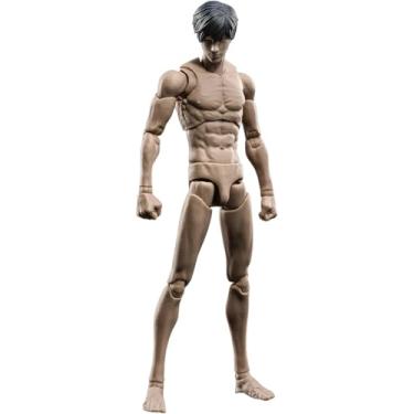 Imagem de RoofWorld 1/12 Scale Male Action Figure Slender Muscle Joint Body 6 inch Super Flexible Comic Soldier Miniature Action Figure Body Doll Collection (Yellow Skin)