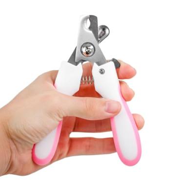 Imagem de Alicate Profissional para Unhas de Pets, Tesoura Cortador com Lixa Rosa, para Cães e Gatos, Aço Inoxidável