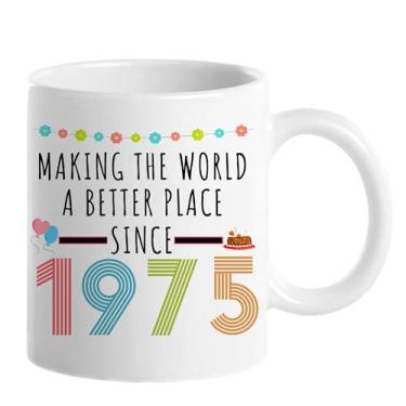 Imagem de Choinn 1975 Presentes de aniversário de 51 anos para mulheres e homens, presente de aniversário de 51 anos, caneca de café para mãe, pai, avó, vovô, ideias de presentes de aniversário de 51 anos, Dia