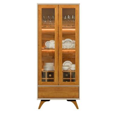 Imagem de Cristaleira Adega Reflecta 2 Portas De Vidro C- Led - Mavaular Off White-naturalle