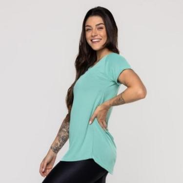 Imagem de Blusa Fitness Feminina Tapa Bumbum Gola Redonda Manga Curta-Feminino