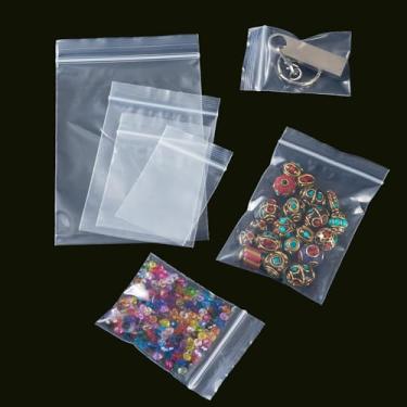 Imagem de 40 peças de sacos de plástico com fecho de correr, tamanhos variados, reutilizáveis, reutilizáveis, sacos de embalagem retangular, bolsa de vedação superior para joias pequenas, berloques, chaveiros