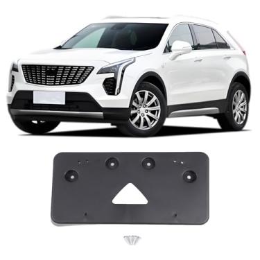 Imagem de Suporte de moldura de placa de carro para para-choque dianteiro compatível com Cadillac XT5 2017-2025 ABS Tag Frame Front Bumper License Plate Holder Replacement for OE:GM1068186 | 191275403891 |