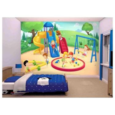 Imagem de Papel De Parede Infantil Crianças Parquinho Azs107 - Você Decora