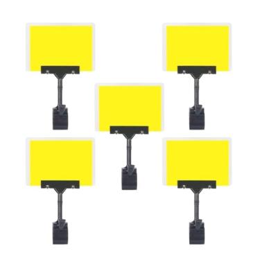 Imagem de SQXBK 5 peças de suporte de placa ajustável reutilizável 165 mm plástico apagável etiqueta de preço para exibição de preços e etiquetagem de produtos