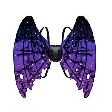Imagem de Asas Fantasia Vampiro Roxo Festas Música Led Brilhante