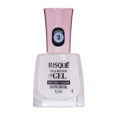 Imagem de Esmalte Risqué Diamond Gel Top Coat Fixador Efeito Cristal 9,5ml
