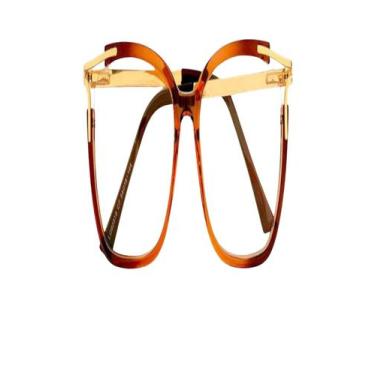 Imagem de Armação Óculos De Grau Feminina Quadrado Palm Marrom - Palas Eyewear