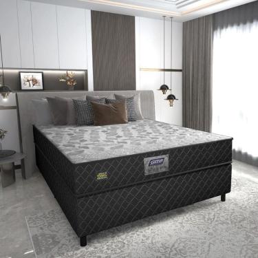 Imagem de Cama Box Conjugado Casal Com Colchão 138x57x188 Sonopro Gazin Cr35338 Preto