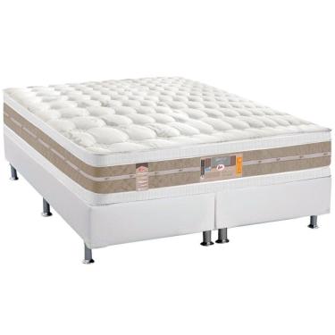 Imagem de Cama Box King: Colchão Molas Ensacadas Castor Silver Sr Air + Base Crc Courano White (193x203)