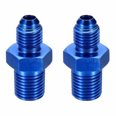 Imagem de HARFINGTON 4AN macho para 1/10.2 cm NPT macho adaptador de alargamento reto tubo adaptador de encaixe de linha de mangueira de combustível de alumínio para veículos, azul