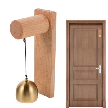 Imagem de Sino de lojista para abertura de porta, sino de madeira vintage para porta, lojistas, design simples fácil de usar, sino para negócios ao entrar, para negócios ao entrar, autoadesivo