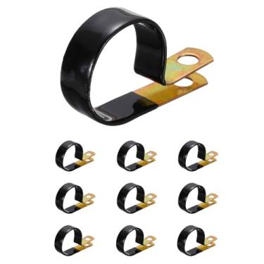 Imagem de HARFINGTON 10 braçadeiras de cabo revestidas de vinil 1-9/16" (40 mm) grampo de tubo mergulhado em vinil clipe de alça para instalação doméstica industrial automotiva fio de tubo