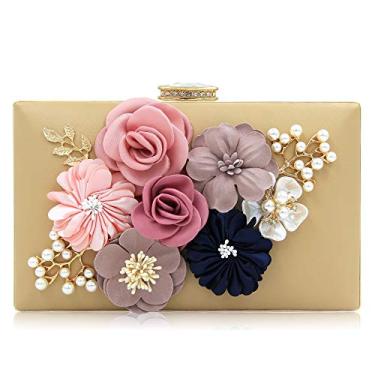 Imagem de Bolsa de Noite Milisente para Mulheres, Bolsa de Noite Floral para Noite de Casamento, Bege, Medium
