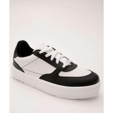 Imagem de Tênis Casual Feminino Moleca-35015, Branco, Preto, 38