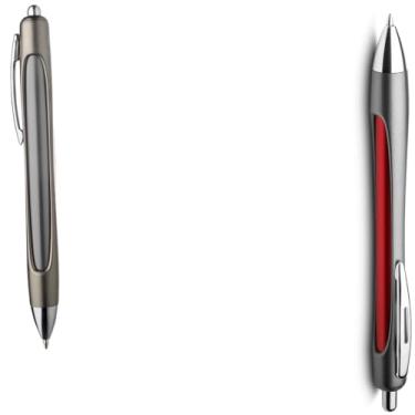 Imagem de Caneta Esferográfica Metálica com Ponta Touch, Escrita Azul, Multifuncional com Chave de Fenda, Phillips, Suporte para Smartphone, Limpador de Tela, Régua (Cinza e Vermelho.)