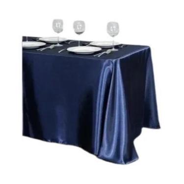 Imagem de Toalha De Mesa De Cetim Em Cor Sólida Para Aniversário Casamento Banqu