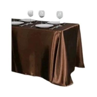 Imagem de Toalha De Mesa De Cetim Em Cor Sólida Para Aniversário Casamento Banqu