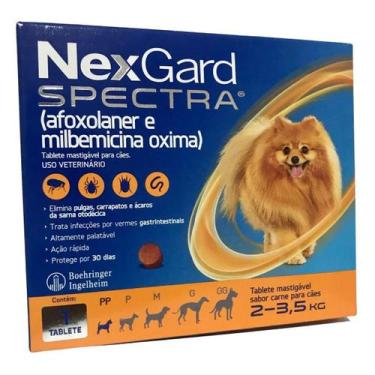 Imagem de NexGard Spectra Antipulgas e Vermífugo Cães 2 a 3,5 kg 1 cp - Boehring