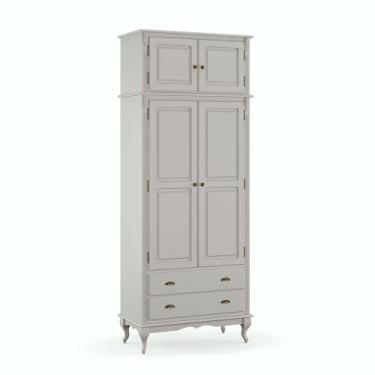 Imagem de Guarda-Roupa com 2 Portas 2 Gavetas e Maleiro de Madeira Hannover - M5