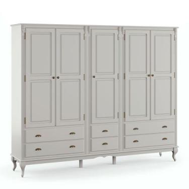 Imagem de Guarda-Roupa com 5 Portas e 6 Gavetas de Madeira Hannover - M560827 - 