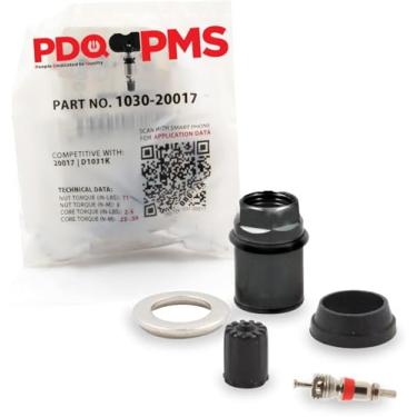 Imagem de Wheel Accessories Parts Kits de serviço TPMS | Pacote com 12 | Tampa do núcleo da arruela da porca com ilhós | Compatível com Audi | Volkswagen equivalente a 1030 | 20017 | Usado para sensores OE