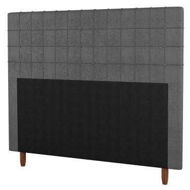 Imagem de Cabeceira Cama Box Casal Queen Size 160Cm Suede Cinza