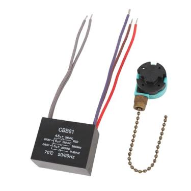 Imagem de GLOGLOW Interruptor de Corrente de Tração para Ventilador de Teto, Material ABS, Controle de 3 Velocidades para Ventiladores de Teto de Casa ou Escritório, Componentes de Eletrodomésticos