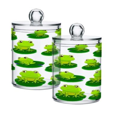 Imagem de Qilmy Qtip Suporte de boticário de 400 ml, frasco de plástico transparente com tampa, dispensador de recipiente de banheiro para bola de algodão, cotonete, fio dental, pacote com 2