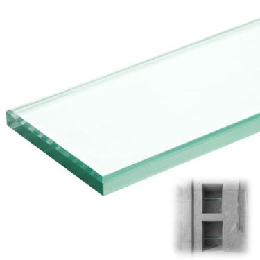 Imagem de AceOrbit 1 prateleira de chuveiro de vidro de 8 cm x 30 cm para nicho de chuveiro, resistente a quebras, fácil instalação, placa de suporte de vidro transparente para decoração de armazenamento DIY