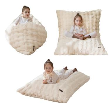 Imagem de MAXYOYO Cama infantil 3 em 1 para cadeira, sofá infantil para jogos, leitura, pufe conversível com capa lavável na máquina para sala de estar, quarto, bege