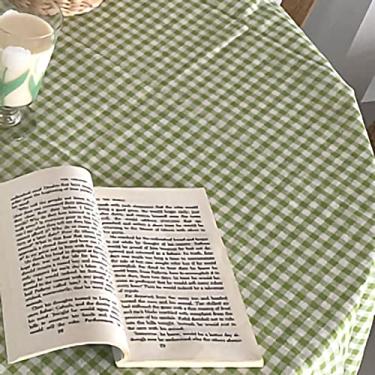 Imagem de Zerodis Toalha de Mesa de Algodão de Linho Com Padrão Xadrez, Capa de Mesa à Prova de Poeira para Casa, Escritório, Toalha de de Decoração de Dormitório (70 * 70cm)