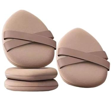 Imagem de 4 peças de esponja de maquiagem, maquiagem rápida e impecável, corretivo em pó para base líquida (marrom)