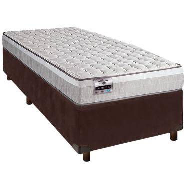 Imagem de Cama Box Marrom Solteiro + Colchão Molas Ensacadas Hanover Inducol