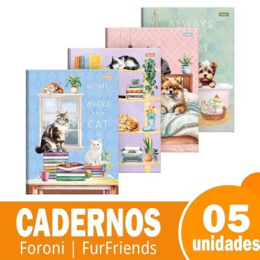 Imagem de Caderno Costurado Universitario Capa Dura Foroni Furfriends 5X80fls