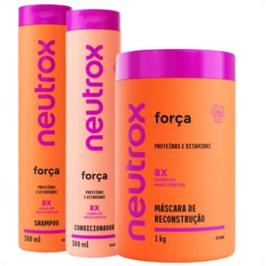 Imagem de Kit Neutrox Força Proteínas e Vitaminas: Shampoo, Condicionador 300ml e Máscara Capilar 1kg