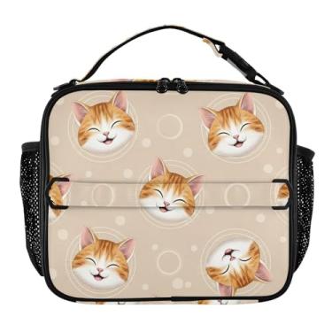 Imagem de Joisal Lancheira branca fofa laranja para mulheres, meninas, lancheira masculina e infantil, lancheira para trabalho, reutilizável, bolsa térmica para meninos