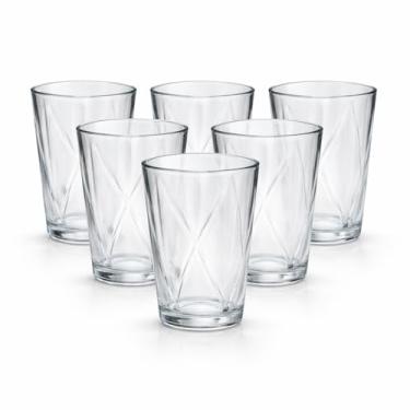 Imagem de Conjunto 6 Copos de Vidro Texturizado 310ml - Design Sofisticado e Fácil Higienização