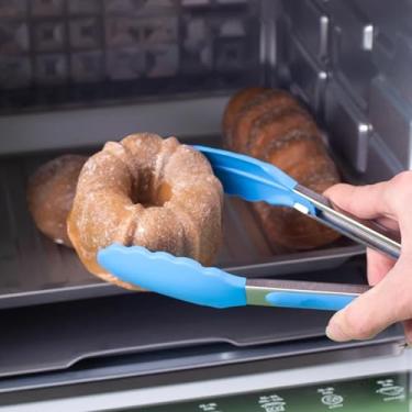 Imagem de Pinças de cozinha e churrasco, pinças de nylon resistente ao calor de 22 cm - Utensílio antiaderente multiuso para raspar, servir, salada, pão, 1 peça