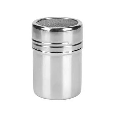 Imagem de 1 pacote com 1 coqueteleira em pó, espanador de canela e peneira de farinha de malha fina de aço inoxidável para bicarbonato de sódio, farinha, canela, cacau, 200 ml, grande