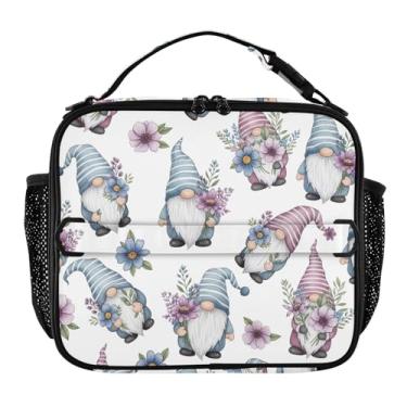 Imagem de Joisal Lancheira com estampa de gnomos fofos para mulheres, meninas, lancheira masculina e infantil, lancheira para trabalho, bolsa térmica para adultos